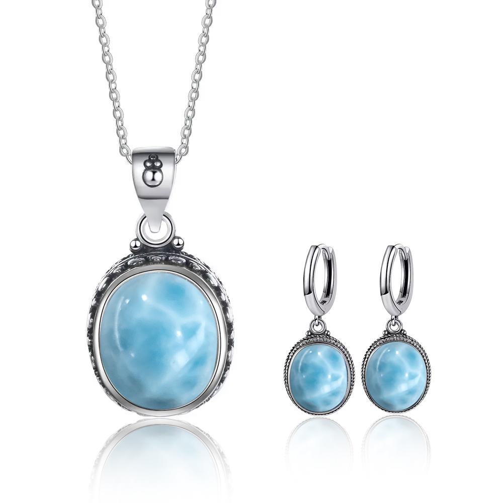 Vintage 925 Silver Natural Labradorite Earrings with Blue Light 10*12mm Big Stone Hoop Earrings Fine Jewelry for Women