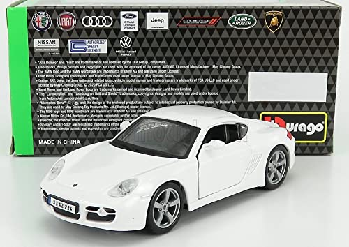 Bburago 1/32 Scale Porsche Cayman S 2007 (White) Diecast Model Car [Imported]