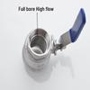 316L Stainless Steel High-Temperature Full Bore Two-Piece Ball Valve: Internal Thread, Sizes 1/4'' (4 points), 3/8'' (6 points), 1'', 2''.