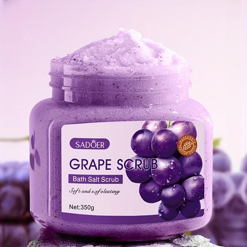 Grape Exfoliating Scrub - Alcohol-Free,Non-Greasy Exfoliating Body Scrub with Grape Extract & Plant Scent, Gentle Physical Exfoliation, Daily Skincare