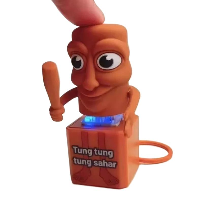 

Stick man Tung tung tung Tungtungtung Anime Wooden Keychain Stick Man Figure with Luminous Pendant Collectible Decorative Gift