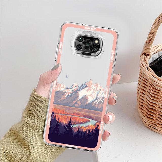 

Чехол Mountain Peak Lake Vintage Clear для Xiaomi Mi Poco X3 NFC M3 Pro F3 F1 11 Lite 12 Redmi Note 10 9S 8 7 9, мягкий чехол для телефона Redmi Note 7