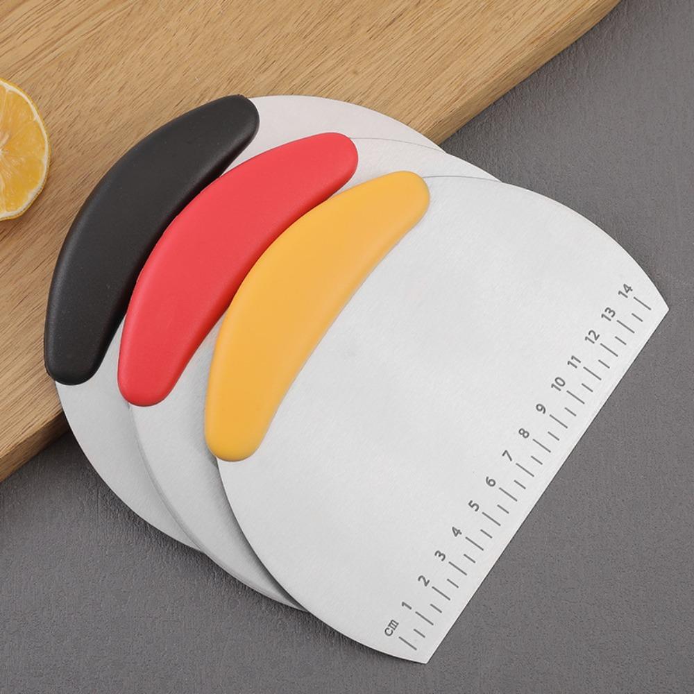 Plastic Handle Half Round Scraper with Scale Dough Scraper Household Dough Cutter  Pastry