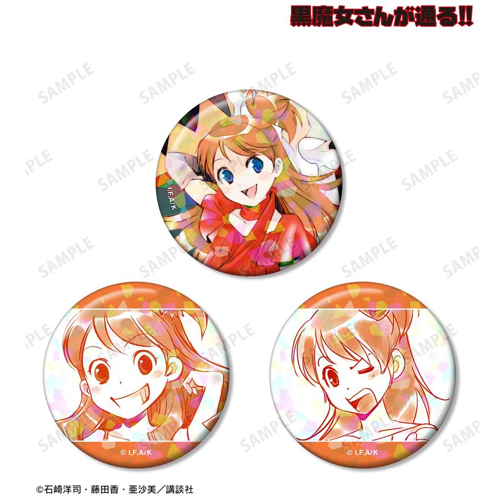 Black Witch Passes Megu Shion Holographic Can Badge Set of 3