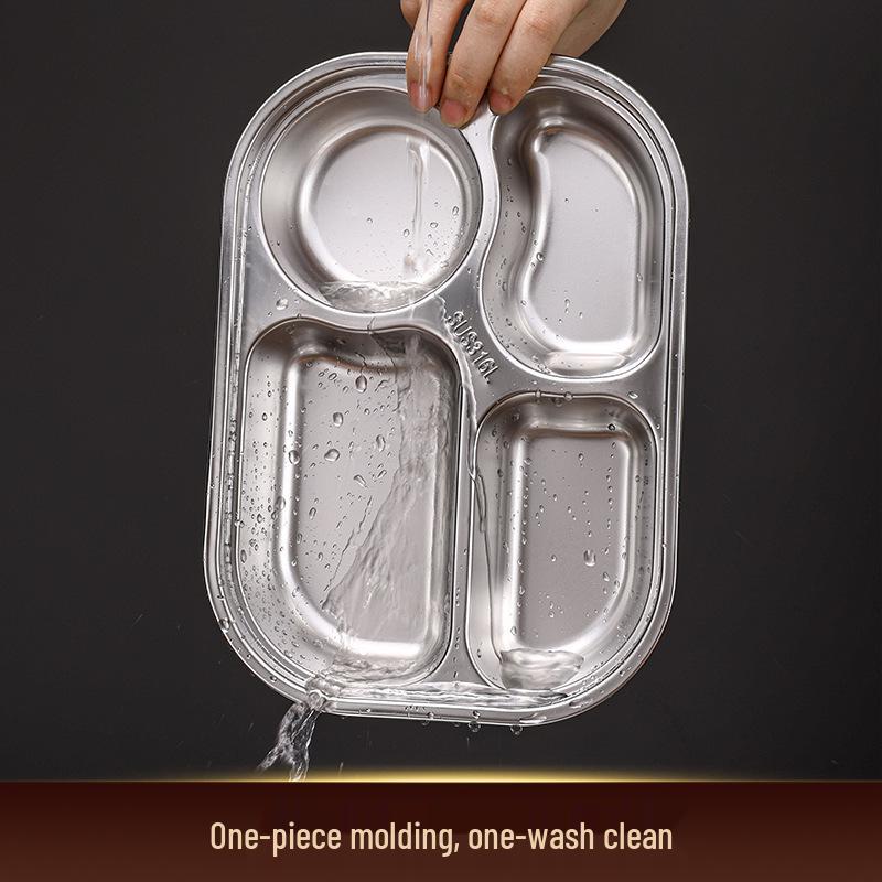 Deep Square 316 Stainless Steel Lunch Plate