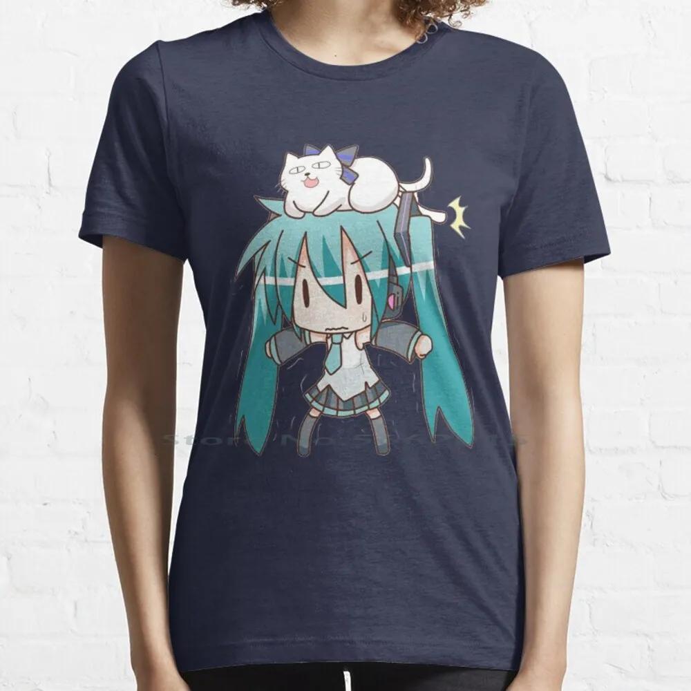 Miku T Shirt 100% Cotton Kawaii Manga Anime Girl Japanese Short Long Sleeve Tee Top