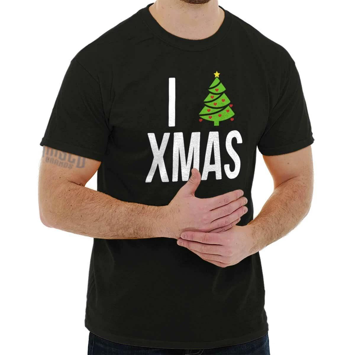 

I Love Christmas Merry Xmas Holiday Gift Womens or Mens Crewneck T Shirt Tee L