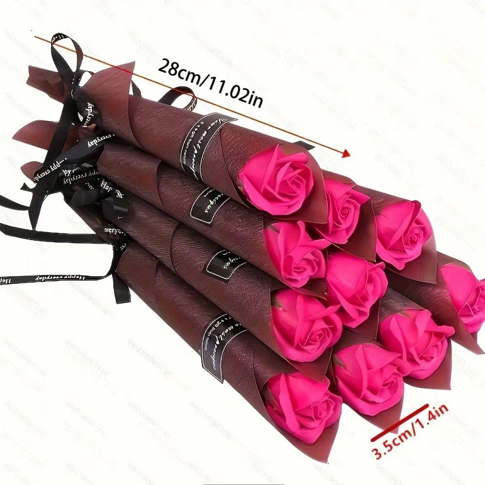10PCS 6 Colors Rose Bouquet Red Artificial Flower Romantic Wedding Bouquet  Home Decorations
