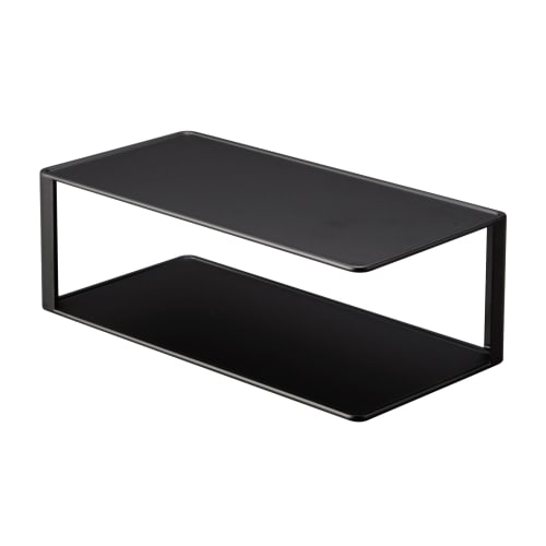 Yamazaki Tower Dish Rack, 2-Tier, Black, Approx. 12.5" W x 5.5" D x 4.3" H, 5642