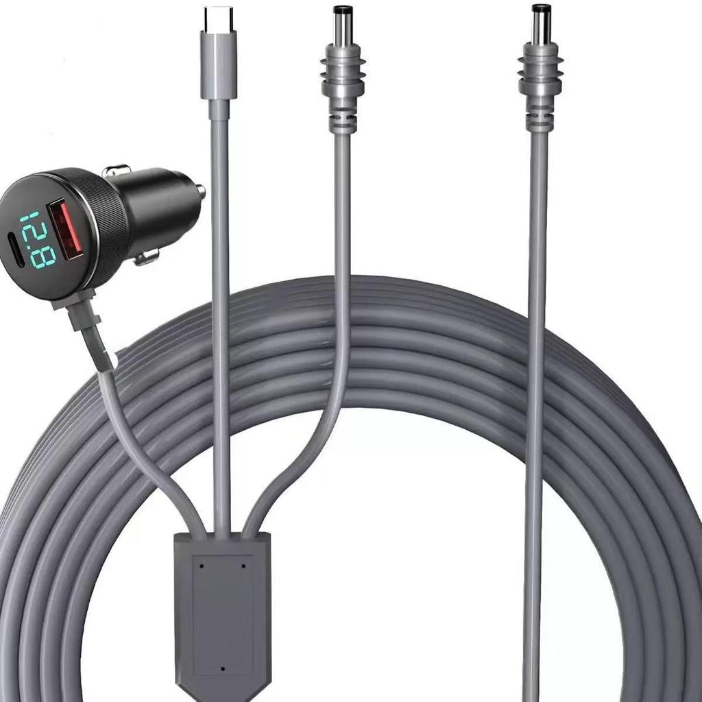 20V DC Waterproof Multi-functional Mini Car Charger with Digital Display & Cigarette Lighter