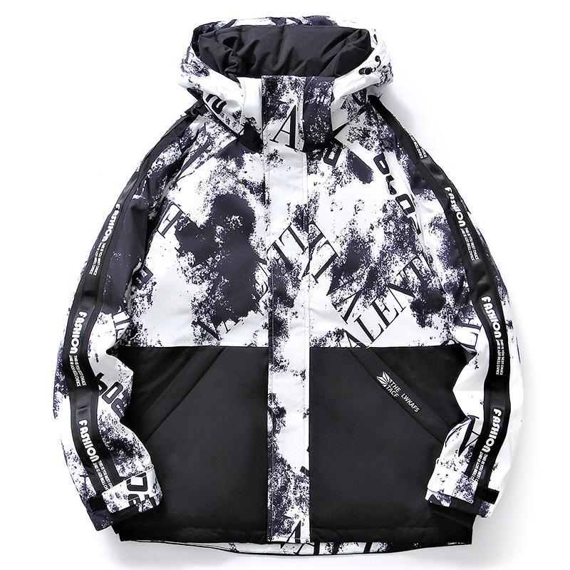 Down jacket men's winter new fashion casual warm short loose hooded color matching jacket tide
