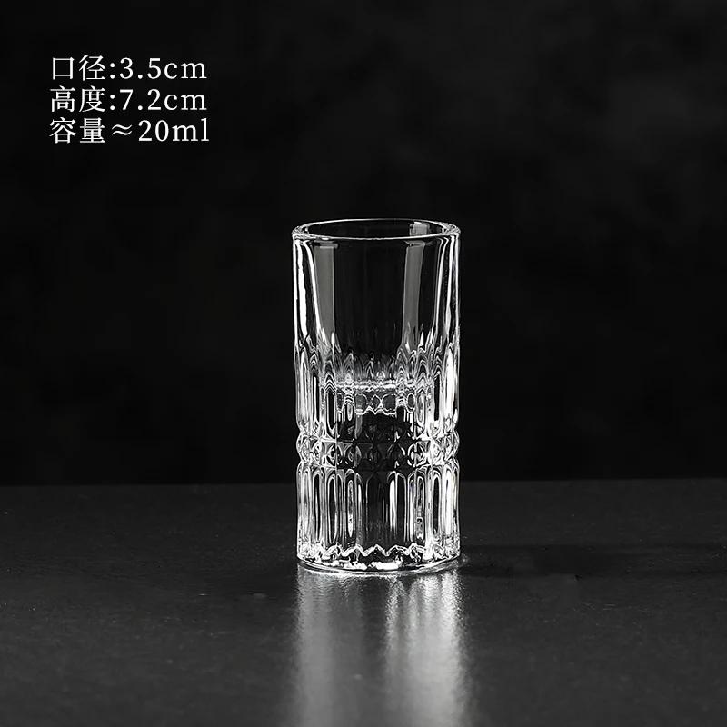 Engraved Diamond Crystal Shot Glass for Whiskey White Wine Carved Bullet Glass Home Household Drinkware