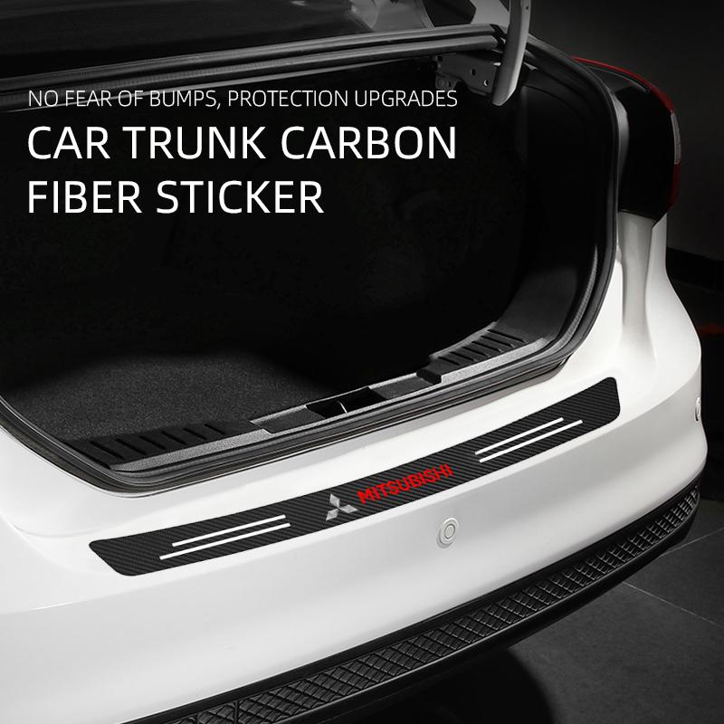 Carbon Fiber Leather Car Styling Door Trunk Threshold Protector Sticker For Mitsubishi Pajero Sport Outlander ASX Eclipse