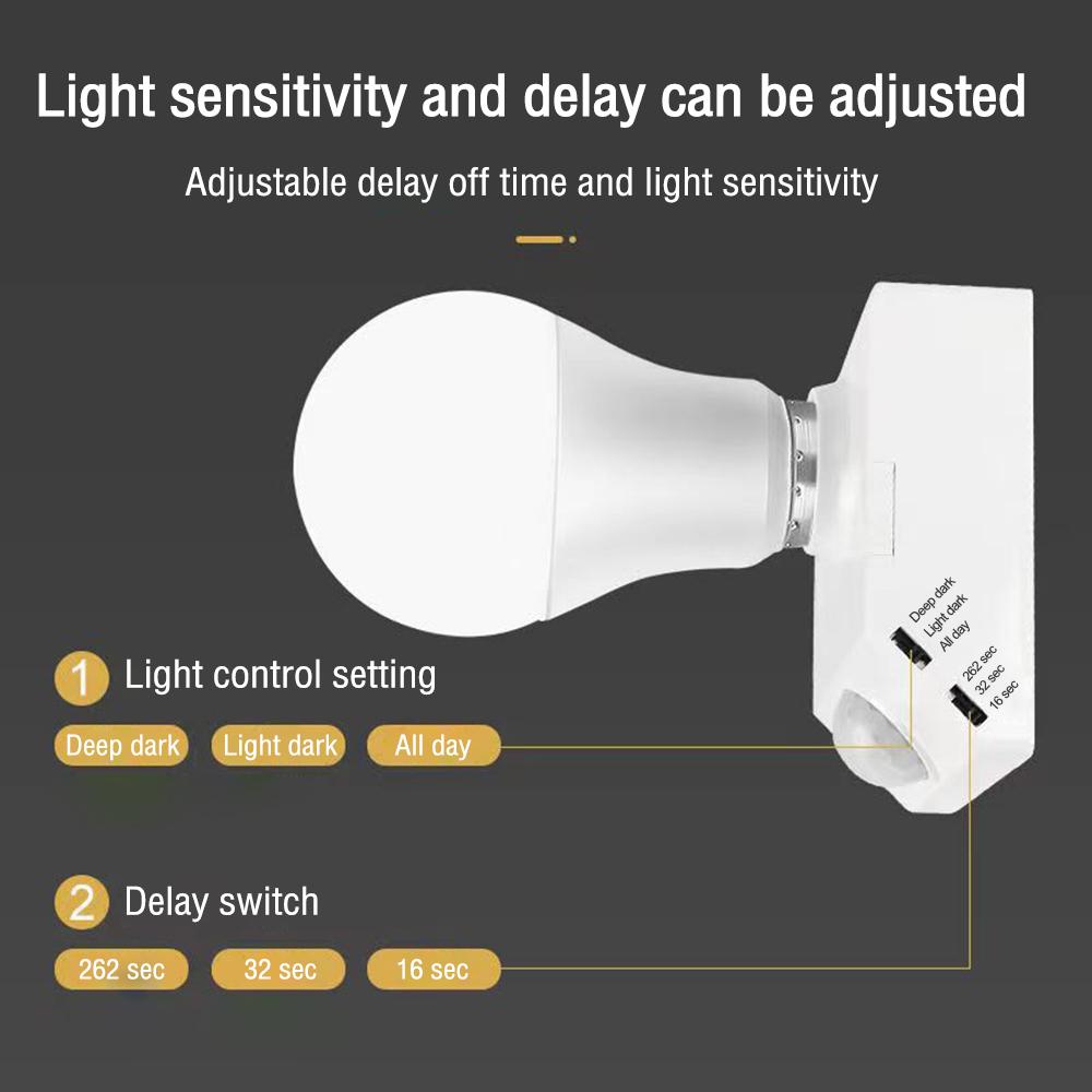 E27 Infrared Induction Lamp Socket Holder IR Human Body Sensing Automatic Wall Lamp Holder Intelligent LED Bulb Socket for Home