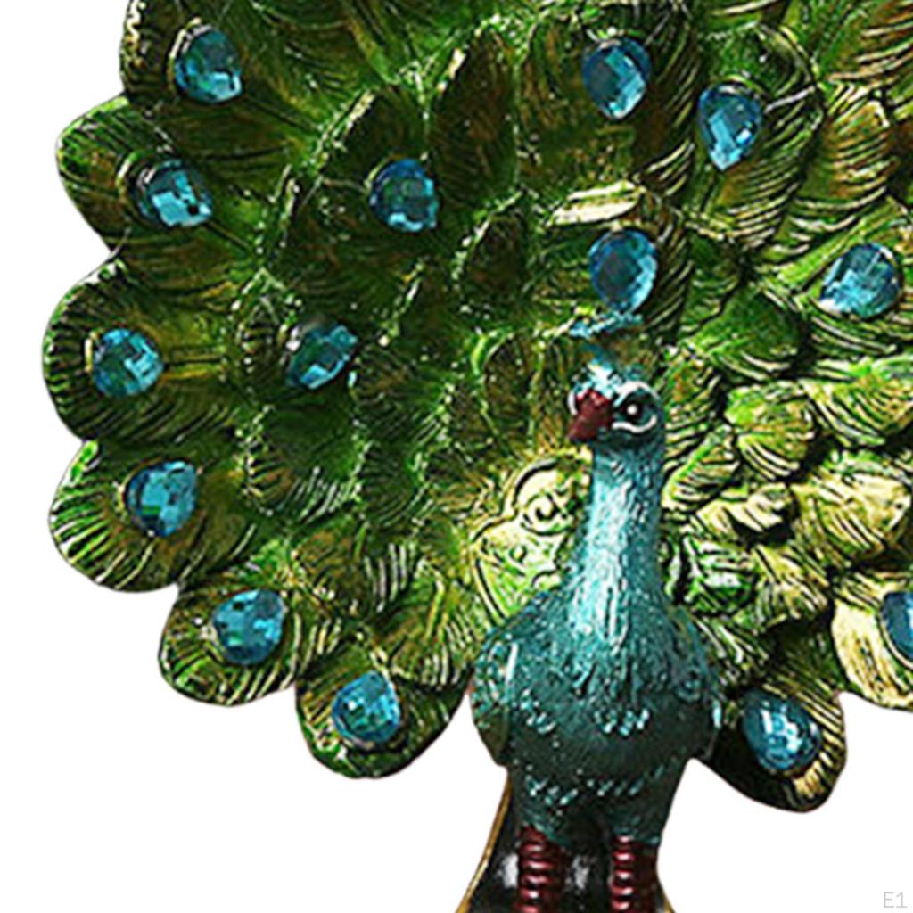 Animal Sculpture of Peacock for Bookshelf and Room Accent