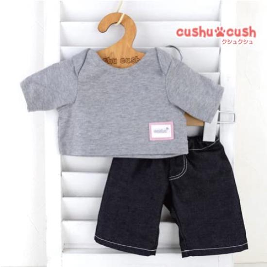 cushu cush Duffy and ShellieMay Costume Set for Plush Includes Long Sleeve Gray and Denim Pants Toys, T-Shirt, T-Shirt, (CDS477S)