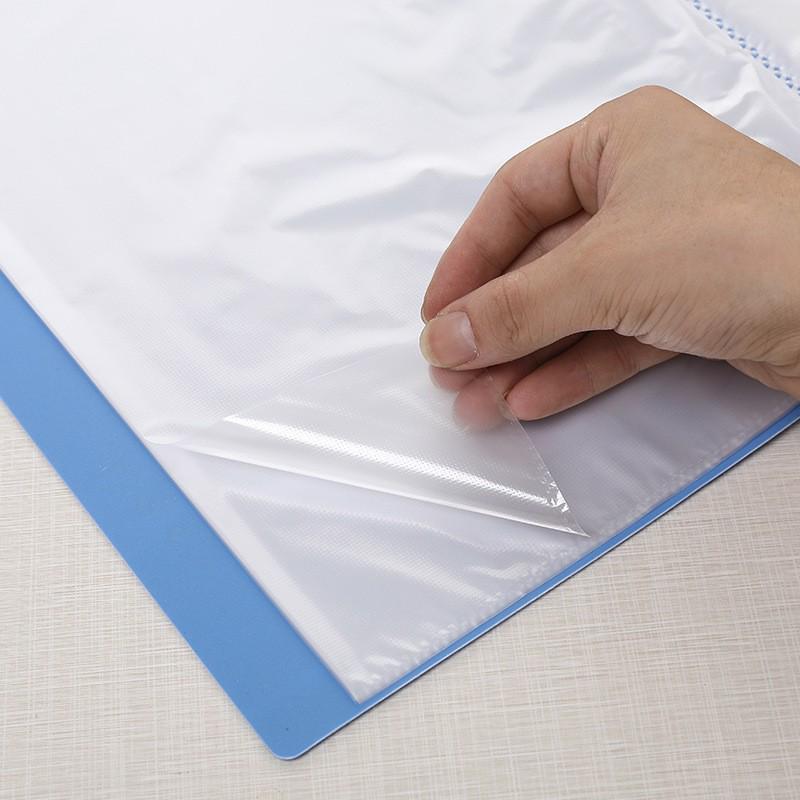 Elegant Transparent A4 File Folder Holder for Test Papers - Single & Double Clip, Thickened Office Storage.
