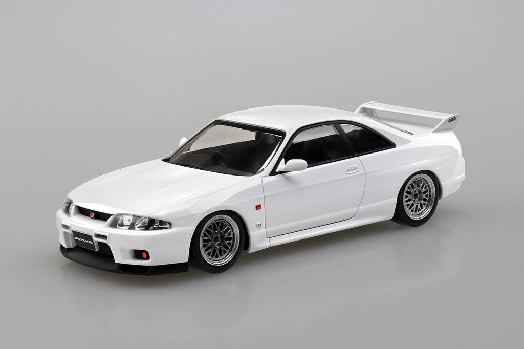 AOSHIMA The Snap Kit Series Nissan R33 Skyline Custom-Rad Kunststoffmodell 1/32 GT-R (Weiß) Farbcodierte Nr. 15-SP3