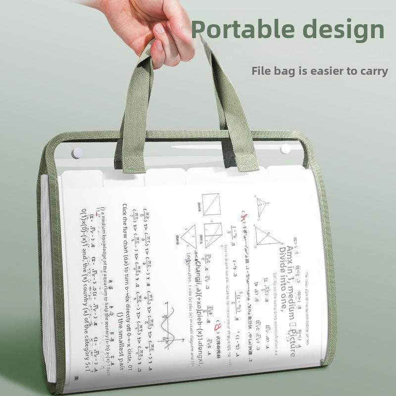 Large Capacity Multi-Layer Transparent A4 Accordion Folder for Documents and Books