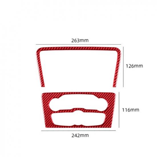 2x Red Carbon Fiber Car Center Console Button Panel Cover For Charger 2015-