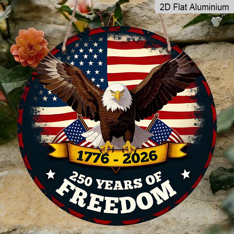 

2D Flat 1pc Aluminum Independence Day-Themed Soaring Eagle Wall Decor 7.87 inches x 7.87 inches Patriotic Decor Suitable for hanging on front doors 1pc