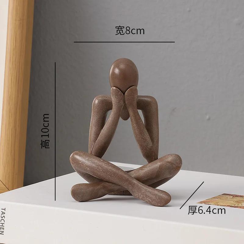 Nordic Light Luxury Style Abstract Figure Home Decoration Ornaments Sitting Posture Statue Crafts Desktop Decor Artworks