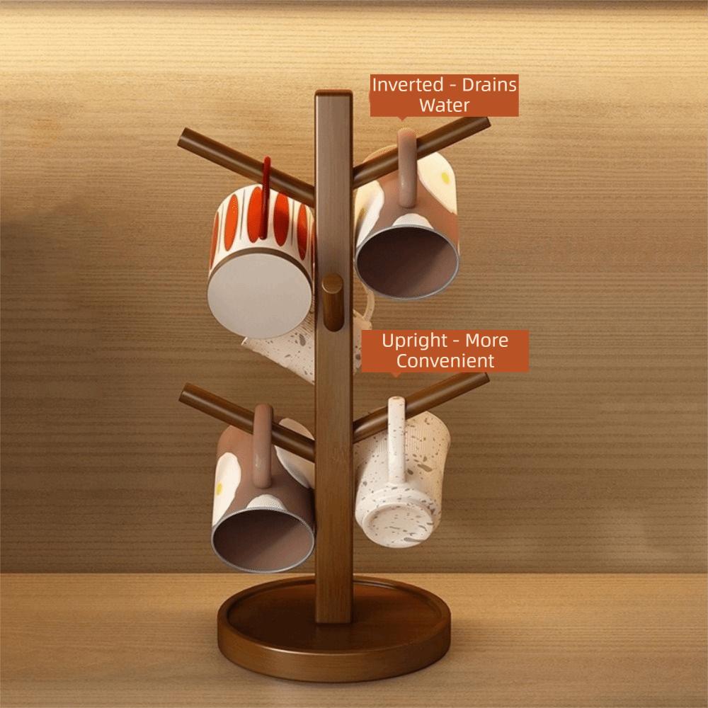 Dekorativer Kompakter Tassenständer Baumform Bambus Kaffeetassenhalter Becher Aufhängbare Display-Ständer Party