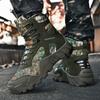 Outdoor Hiking Shoes Men Casual Combat Boots Men Breathable Wear-resistant Anti-slip Flat Comfortable High-top Boots Men