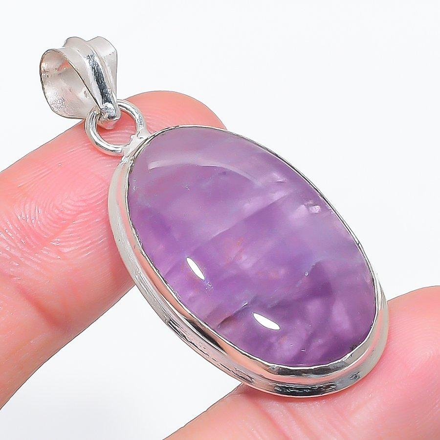 

Натуральный Аметист Шалфея Драгоценный камень 925 Стерлинговое серебро Ювелирное изделие Подвеска 1,89 a7w56