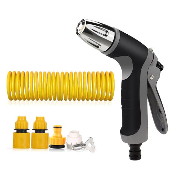 

Yousheng Garden Hose Nozzle with Retractable Spring Hose, Heavy Duty Car Wash Nozzle, High Pressure Hose Nozzle with Non-Slip Grip for Car Washing A
