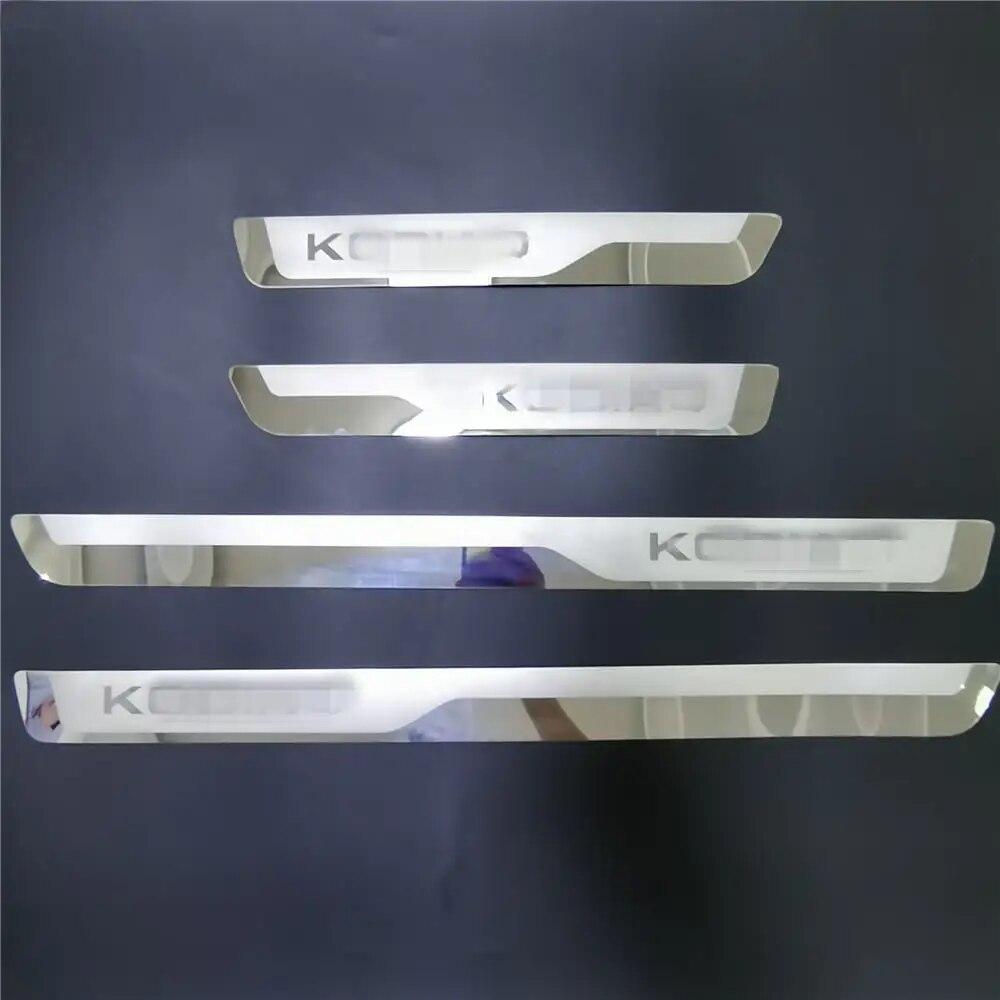 

Автомобильная наклейка для Skoda KAROQ 2017 2018 2019 2020 2021 накладка на порог из нержавеющей стали, защита порога, аксессуары для педалей