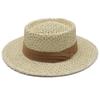 New Spring and Summer Men's and Women's Outdoor Sun Hat Concave and Convex Top Retro Casual Straw Hat Straw Woven Flat Brim Hollow Jazz Hat