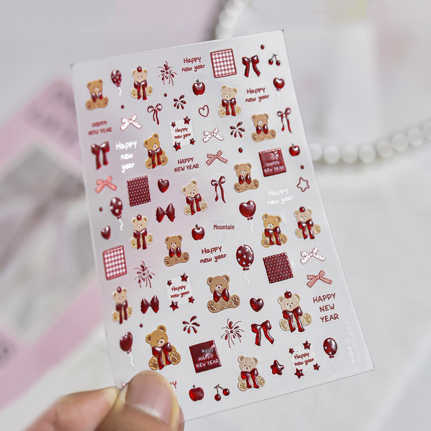 

Tomoni Valentine s Rose Gilded Nail Stickers - Sweet Ins Style Decorative