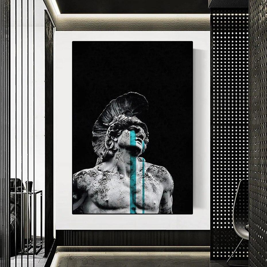 Vintage griechische Mythologie, Krieger, Skulptur, Poster, Drucke, kreativ, die Tränen des Achilles, Kunstwerk, Statue, Wandkunst, Leinwandgemälde, ohne Rahmen