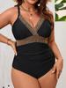 Damen 2026 Schlankmachender High-Waist Plus Size Einteiler Dreieck Bikini Badeanzug