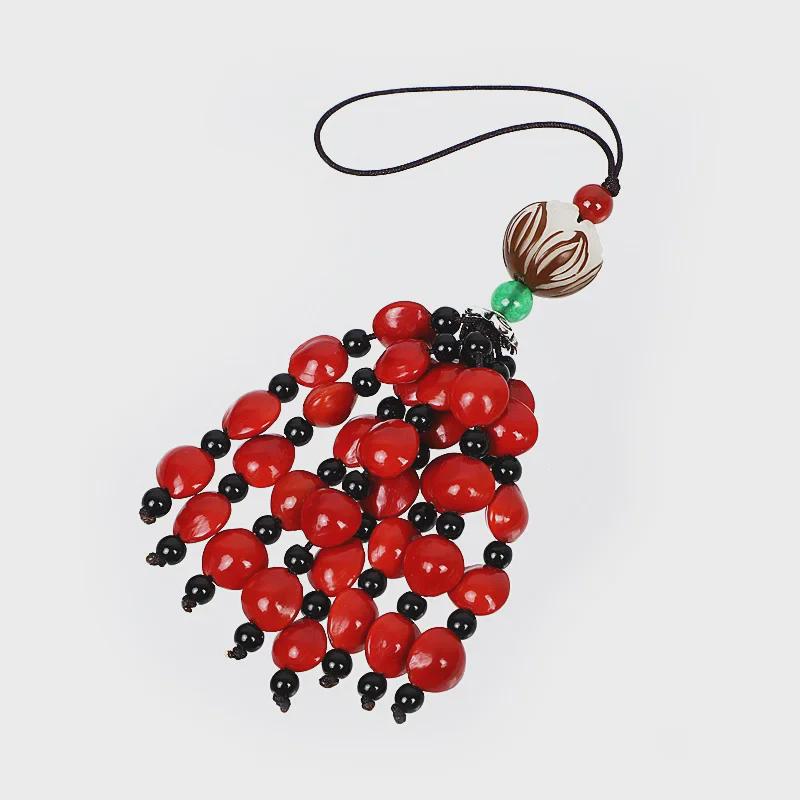 Red Beans & Acacia Bean Bodhi Phone and USB Drive Pendants, Zodiac-Themed Gifts