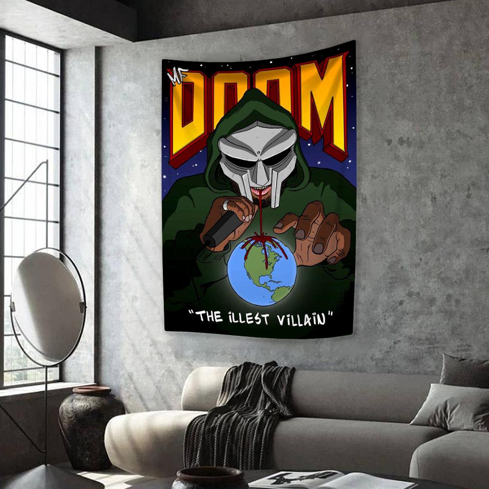 

Американский хип-хоп певец гобелен Mf Dooms напечатанный домашний декор эстетика настенный фон для гостиной общежития вечеринка 29x37in