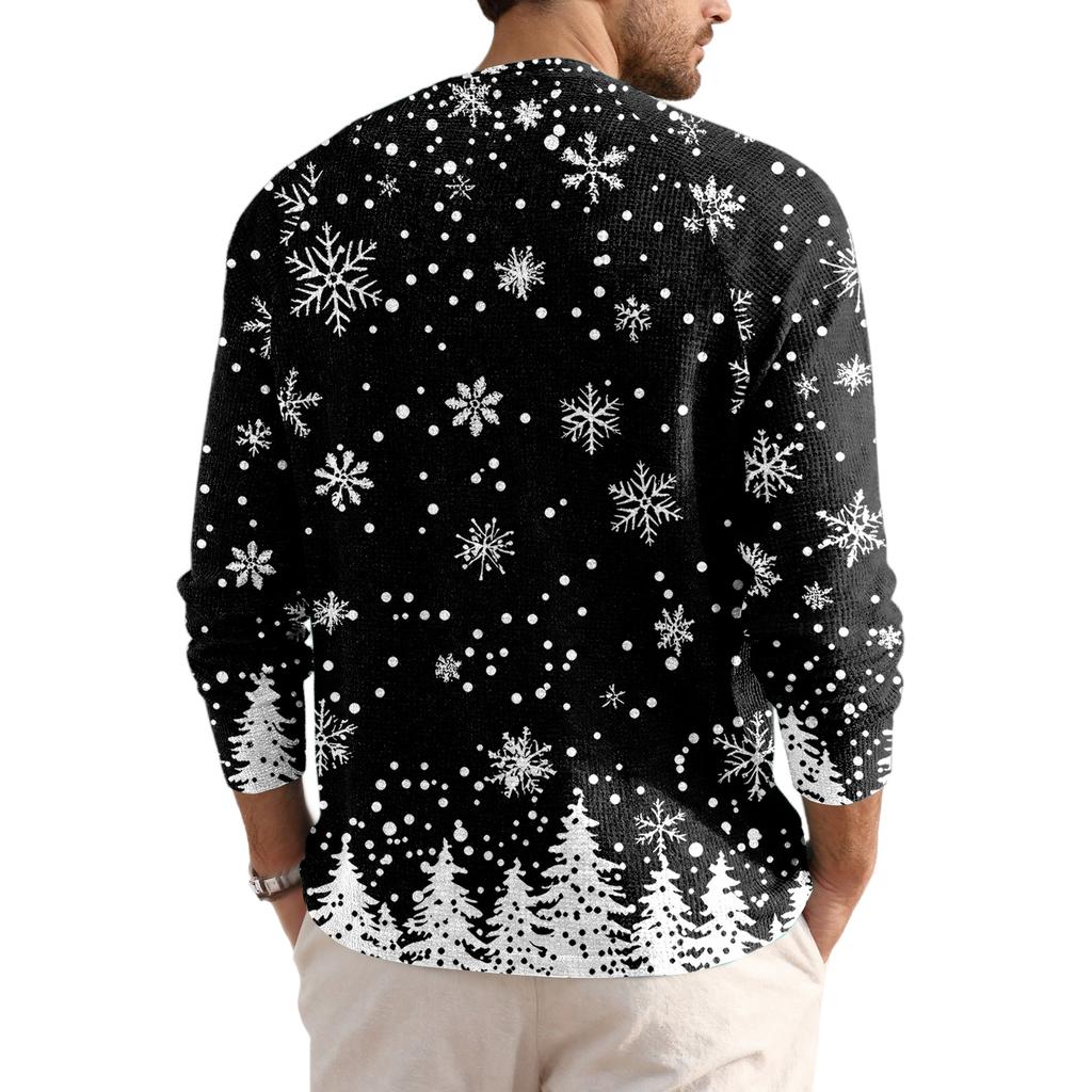 Men's Loose Casual Button Down Collar Long Sleeve Top