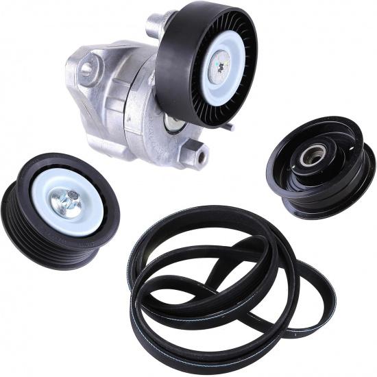 2722000270 Engine Drive Belt Tensioner Idler Pulley Serpentine Belt Kit Compatible for Mercedes-Benz C300 C350 E350 E550 ML550 SLK350