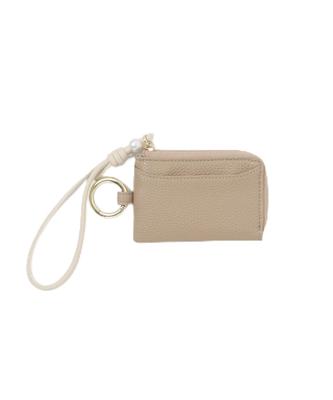 Rodesco Women's Pearl Strap Wallet Card Case XXA6-2BW0902 BEIGE One