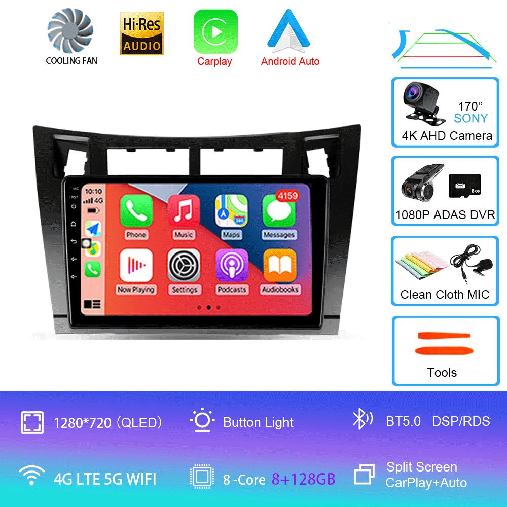 Radio Auto Android 14 Carplay pentru Toyota Yaris 2005 2006 2007 2008 2009 2010-2012 Player Multimedia GPS 2Din Stereo Unitate Principală DSP