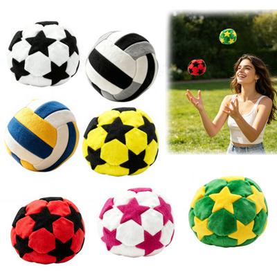 Portable Soccer Footbag for Kids, Soft Juggling Ball, Handmade Colorful Hacky Kick Balls for Backyard Beach