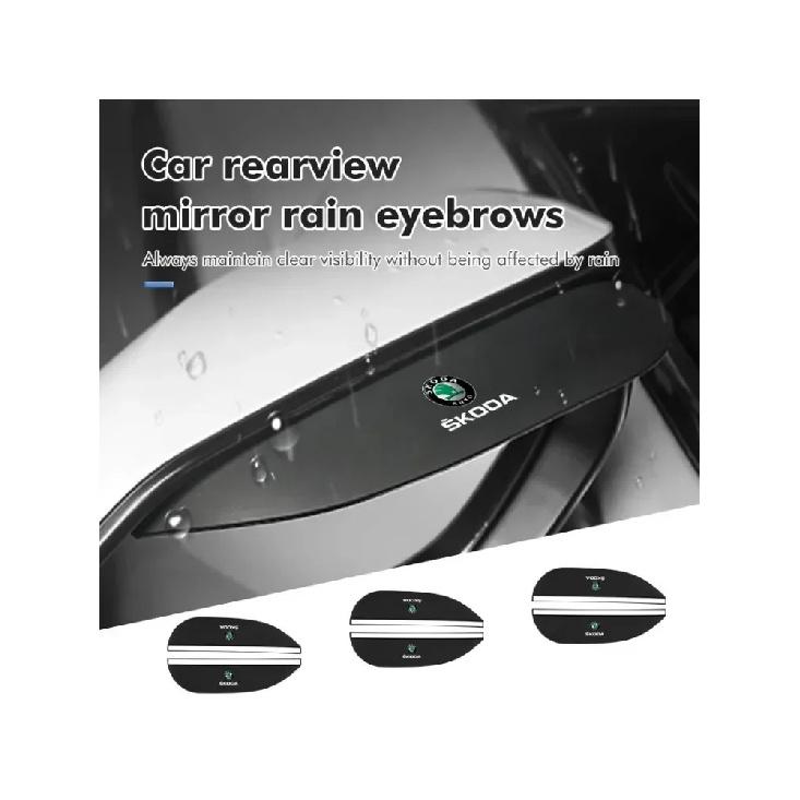 2Pcs Car Rearview Mirror Rain Protector Waterproof Rain Eyebrow For Skoda Fabia Kamiq Superb MK3 VisionS Yeti Scala Enyaq-iV