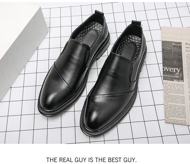 Men's Small Size Leather Shoes - British Casual, Formal, Versatile for Business, Wedding, and Groom.