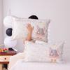 High-Density Cotton Gauze Snap Pillowcase Set - Cartoon Design, Year-Round Use, Non-Slip, Set of 2