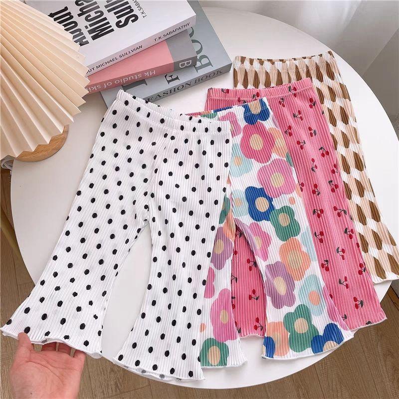 Children's Outdoor Leggings Summer New Style Girls' Bell Bottom Pants Elastic Medium and Small Children's Mosquito Proof Pants
