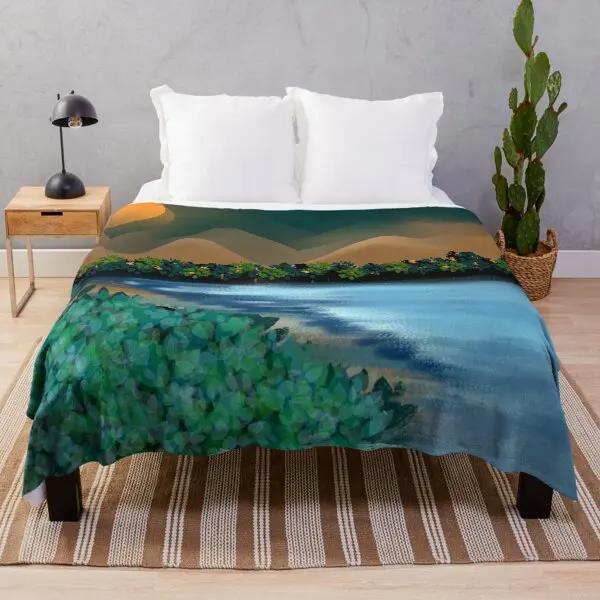 Scenery Flannel Throw Blanket Mountain Cloud Snow Beautiful Landscape Blanket For Boys Girls Gifts King Queen Size Lightweight