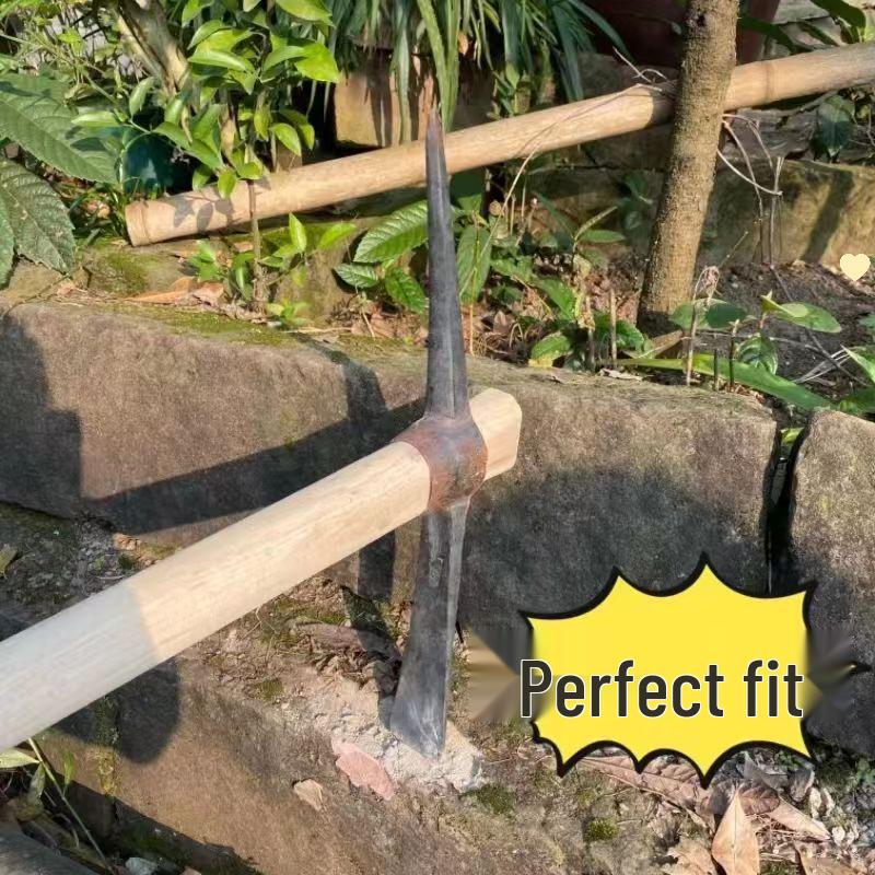 Durable Outdoor Pickaxe with Sturdy Oval Wooden Handle