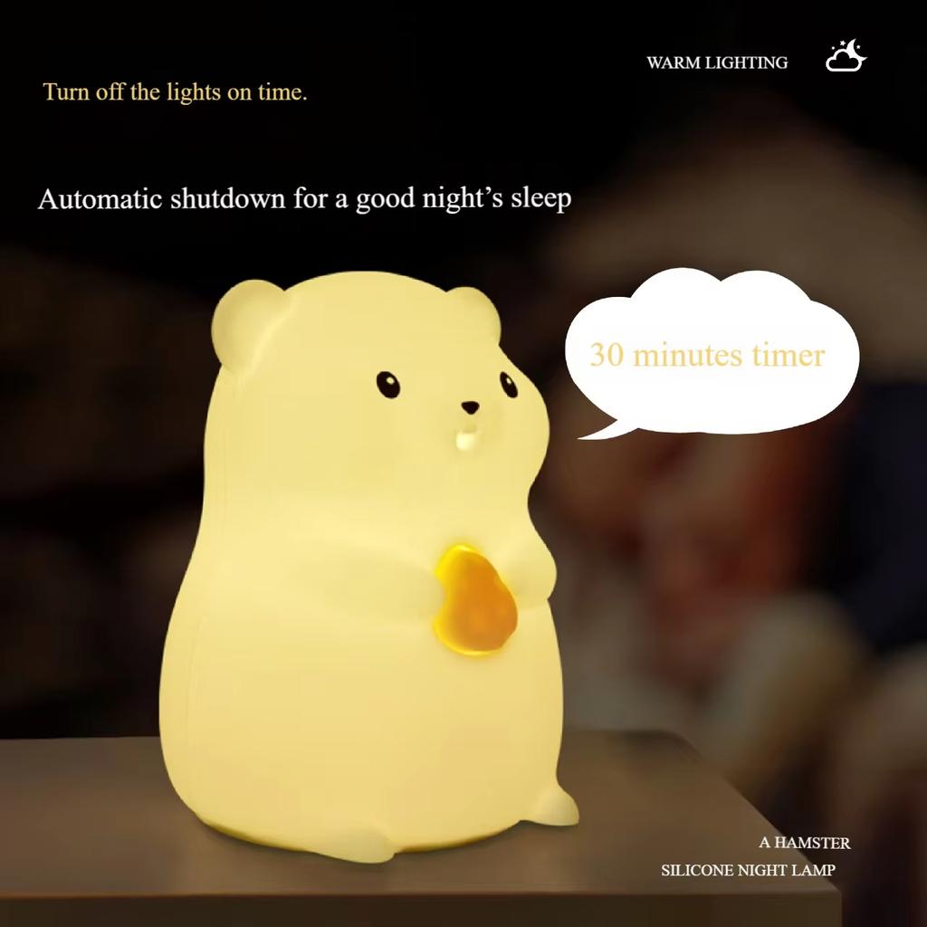 Capybara Silicone Night Light Cute Panda Rechargeable Adjustable Brightness Timing Rechargeable Sleep Nightlights For Kids Room