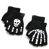 5-11 Years Unisex Halloween Skull Baby Gloves Punk Skeleton Half Finger Glove Cosplay Non-slip Wrist Children Stretch Mittens